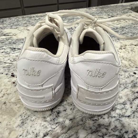 Nike Air Force 1 Low Shadow Womens Size 5.5 Triple All White Platform CI0919100 - Picture 4 of 15